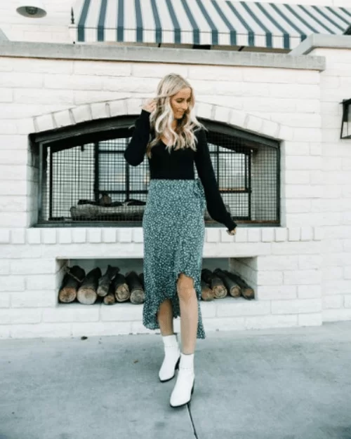 wrap skirt outfit