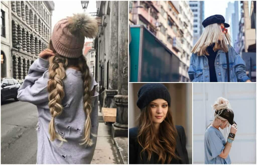Winter Hairstyles with a Beanie Hat