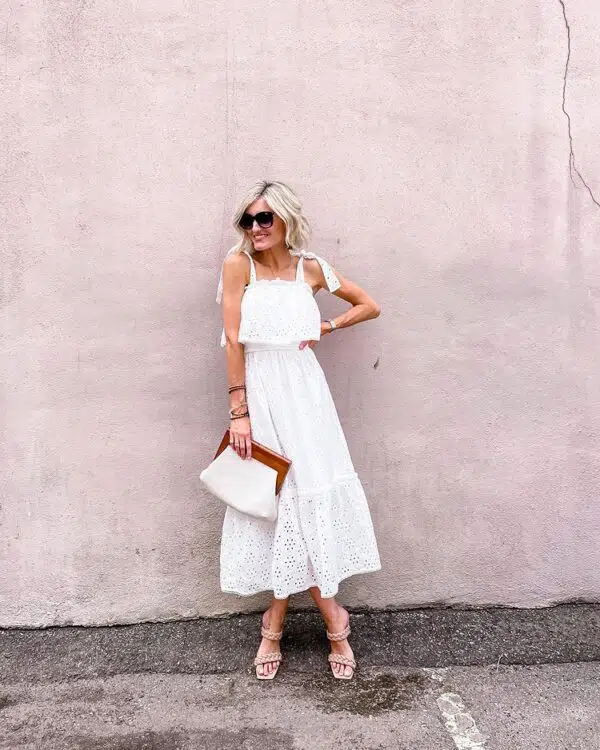 white midi dress looks