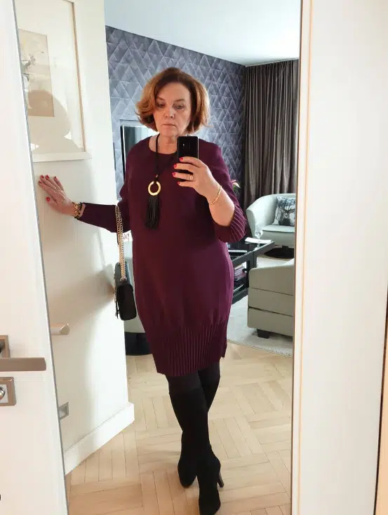 Over 50 Sweater Dress Look