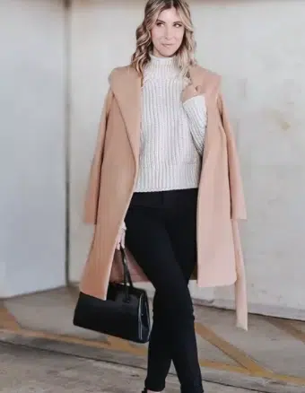 Belted wool coat outfits