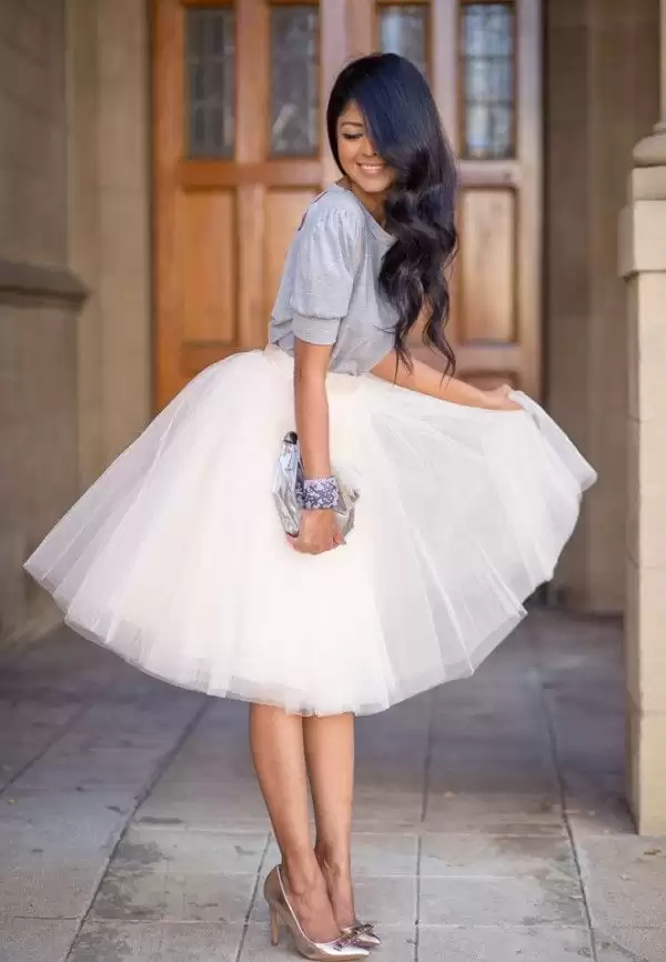 How to wear white tulle skirt