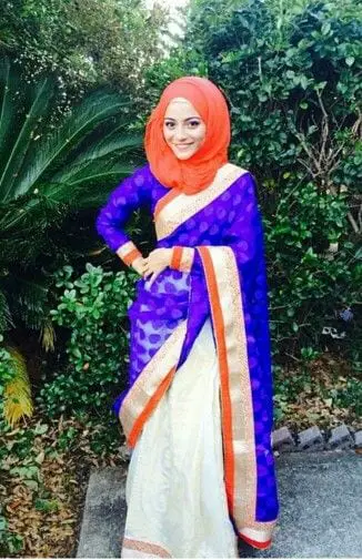 8 Best Saree Styles for Muslims-Stylish Hijab with Saree Ideas