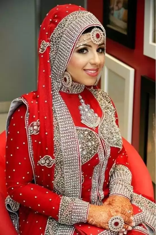 Red Hijabi Bridal wear