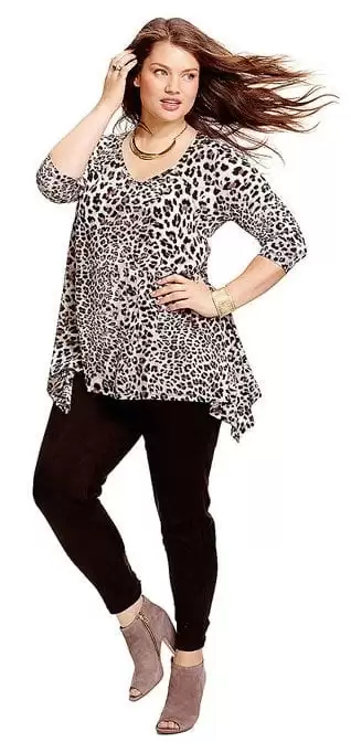 Animal print top plus size