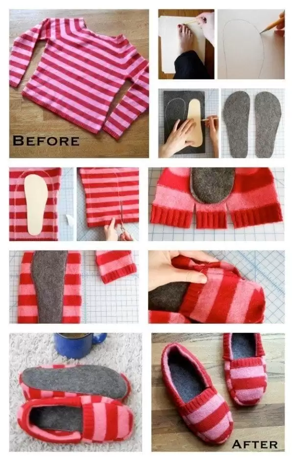 DIY SWEATER SLIPPER