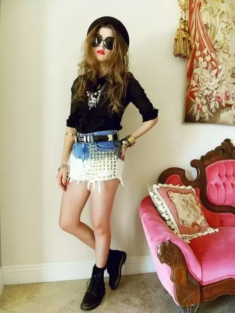 studded bleach shorts