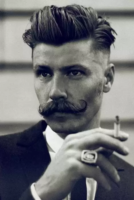 classy hairstyles with moustaches