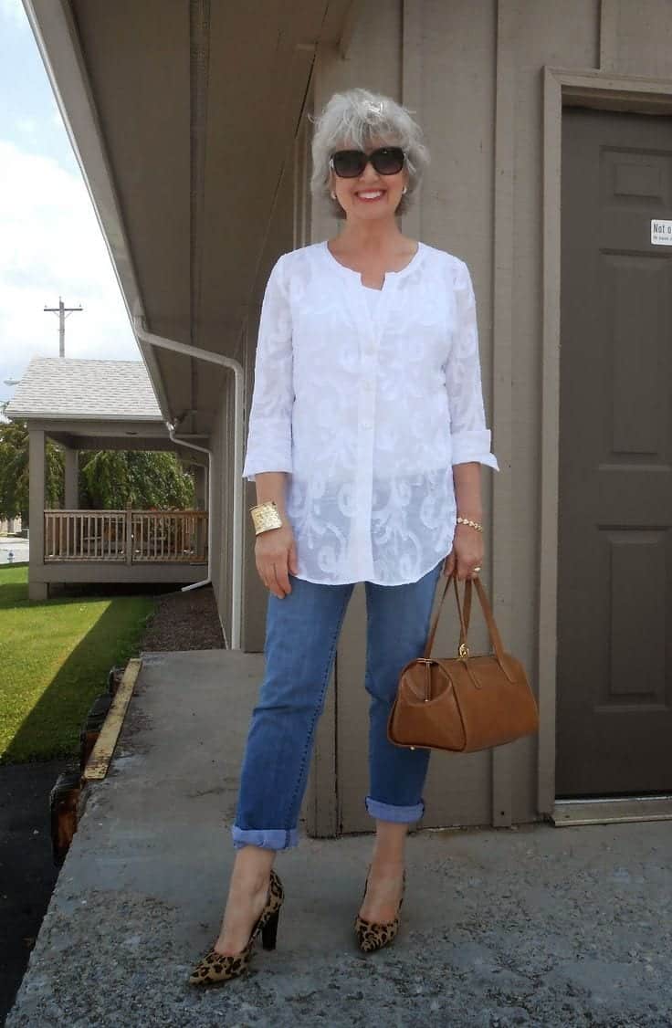 women outfit with white shirt