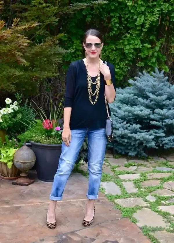 women over 40 boyfriend jeans