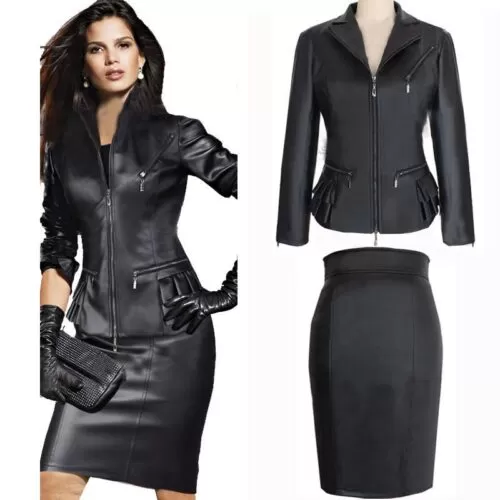 fashion-women-leather-women-clothing-skirt-suit-winter-ladies-top-skirt-set-black-plus-size-women