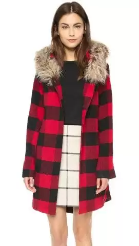 cute outfits with plaid coats 9