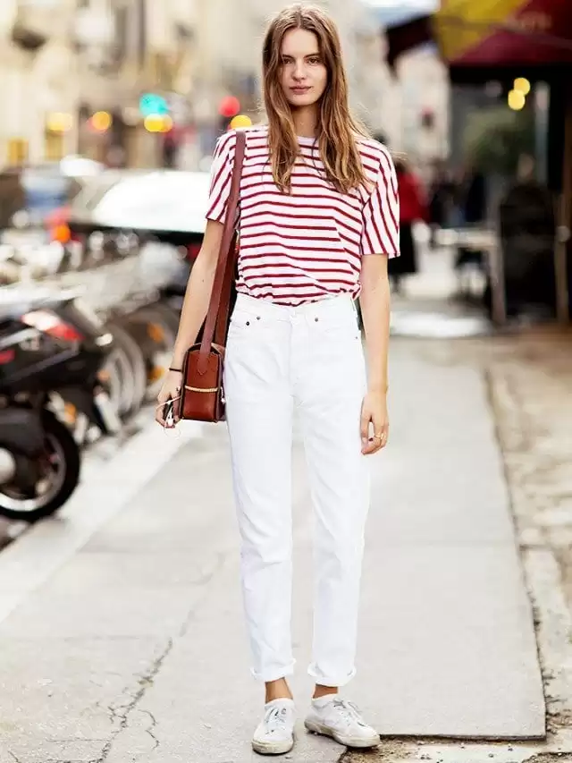 Fashionable ways to wear white jeans (9)