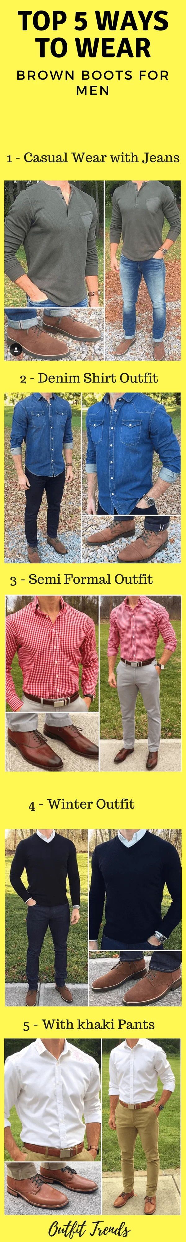 How to wear brown boots for men