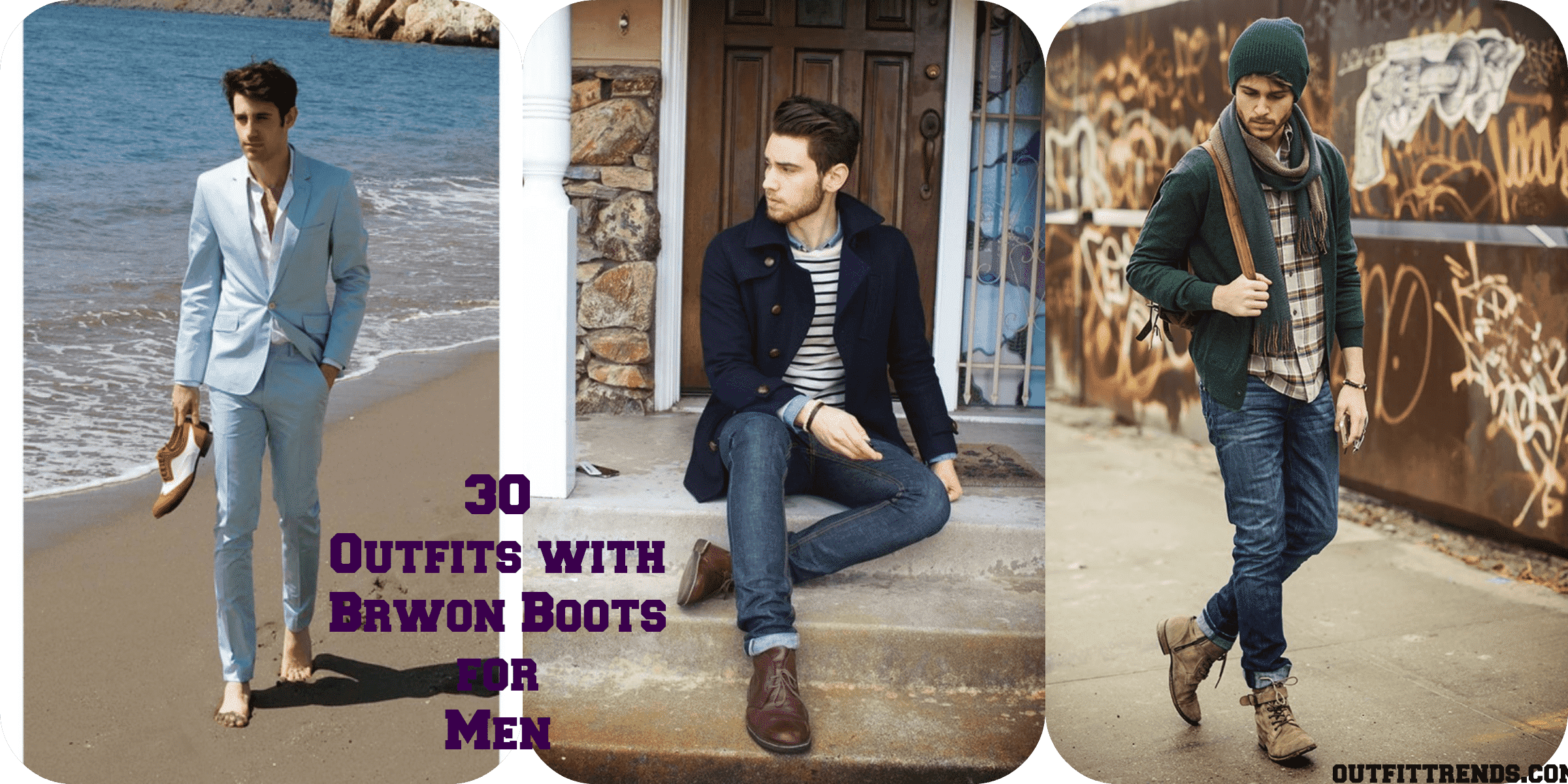 brown combat boots outfit men