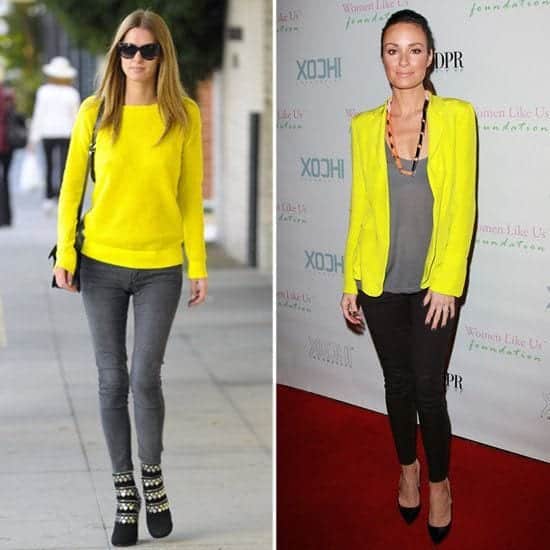 bright yellow cardigan outfit for women wedding