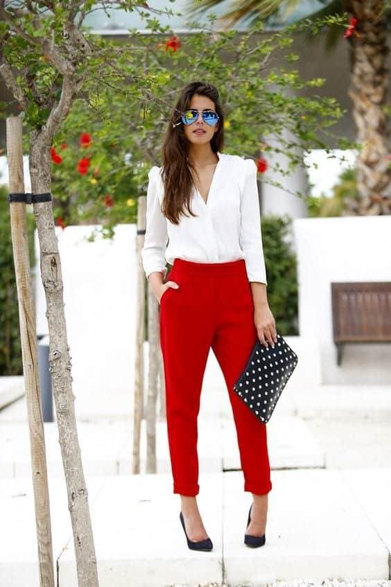 Outfits To Wear With Red  Pants  20 Ideas On How To Wear Red  