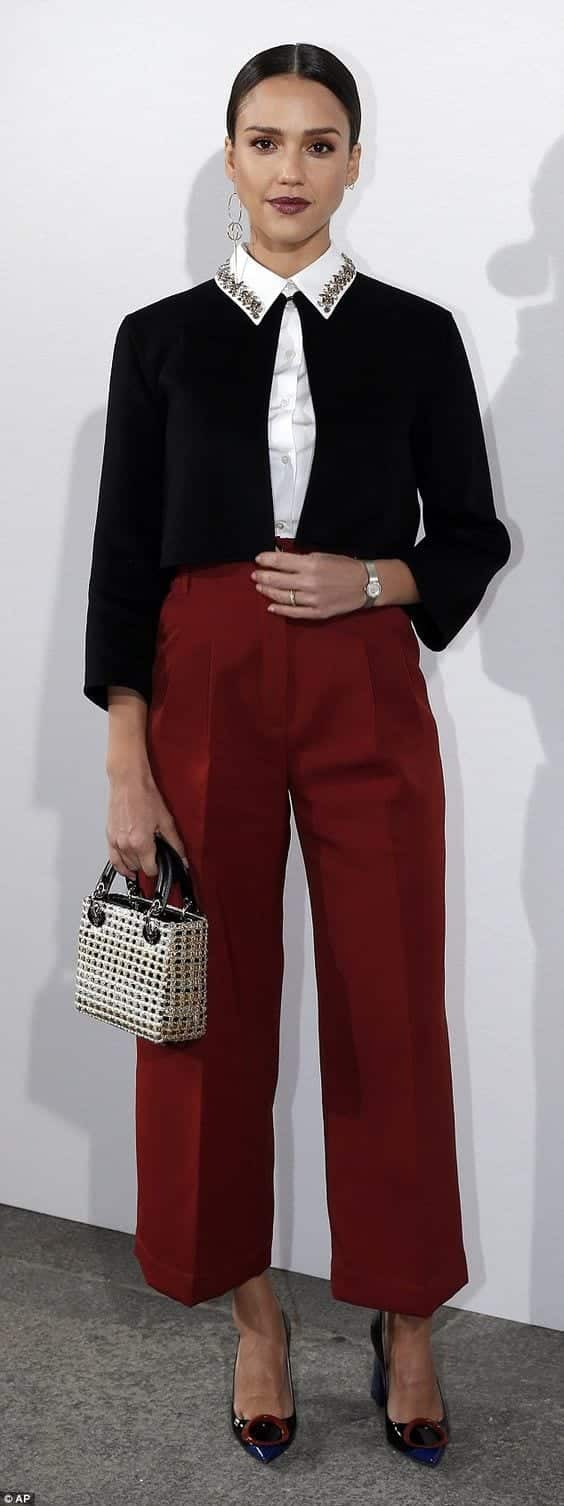 What To Wear With Red Pants Female