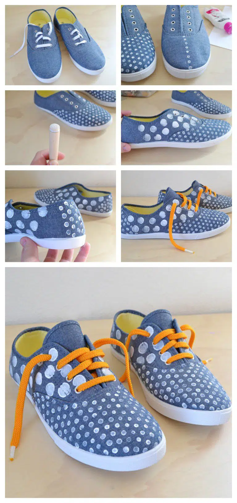 Cute DIY Chambray Artwork on Sneakers