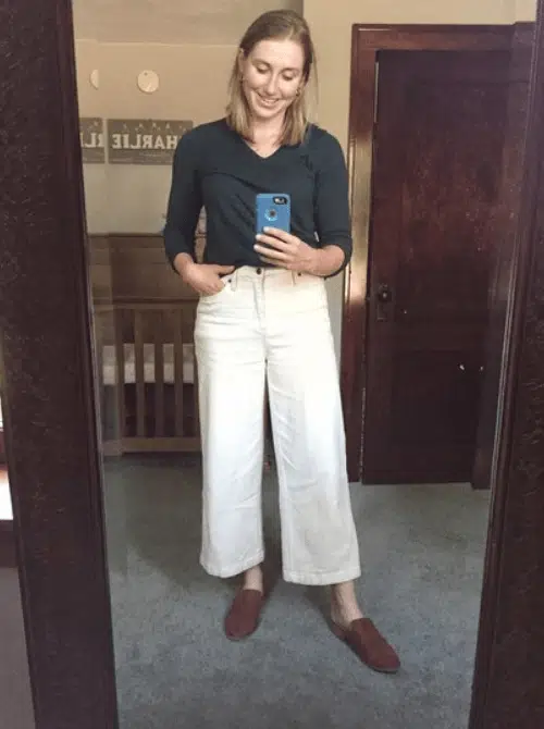 white wide leg pants outfits for women