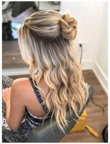 Half Up Pony Tail Bun Style