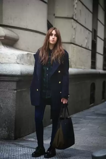 women outfits with blue coats