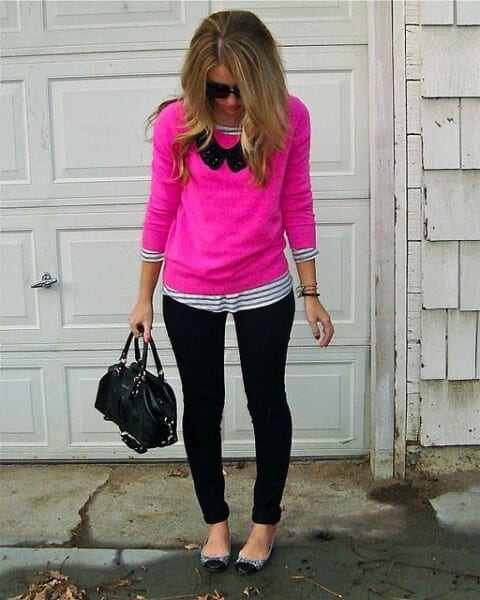 Outfit with Pink Sweater | 20 Ways to Style Pink Sweaters