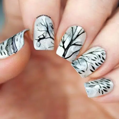 Funky White Nail Art