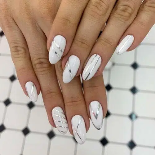 Funky White Nail Art