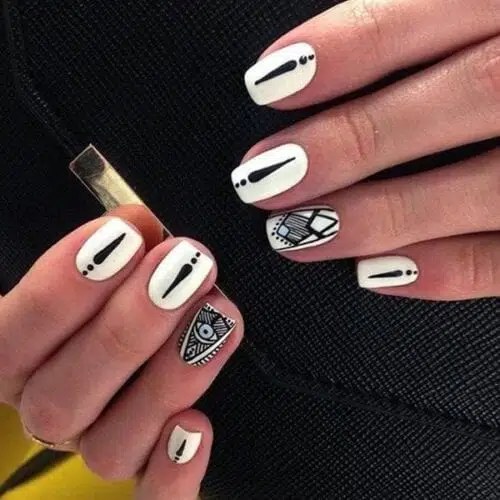 Funky White Nail Art