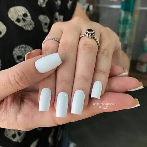 Simple White Manicure