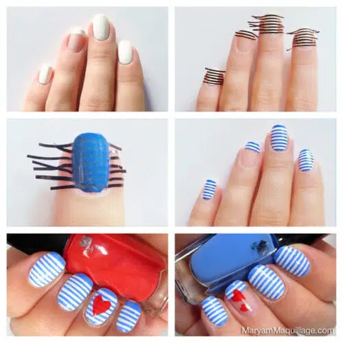 White Nail Art Tutorial With Tape2