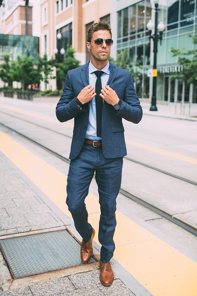 29 Ways To Wear Blue Suits With Brown Shoes Ideas For Men