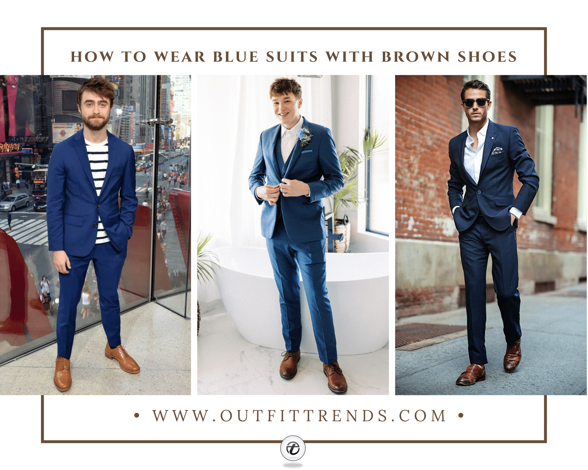 Blue Suit Brown Shoes  Match Your Tie Color & Shirt Color - Nimble Made