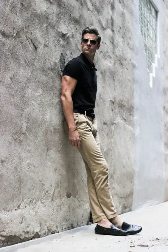 Best Of black shirt brown belt khaki pants Khaki pants outfits-20 ideas ...