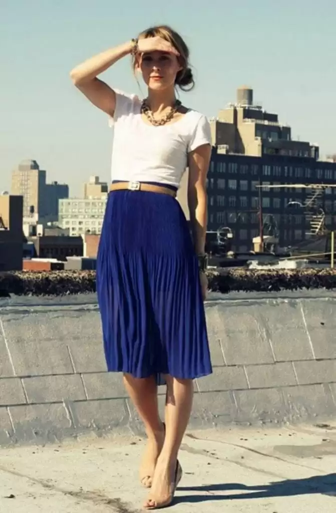 how to wear cobalt blue skirts (15)