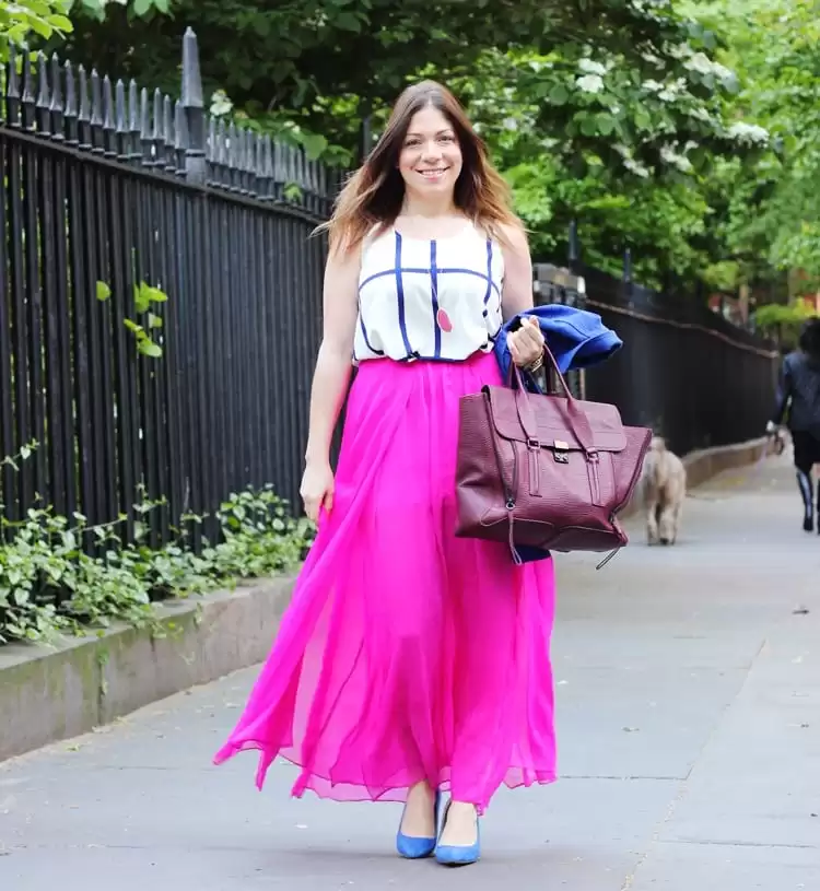 how to wear hot pink skirts