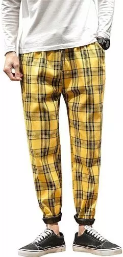 men's yellow pants outfits