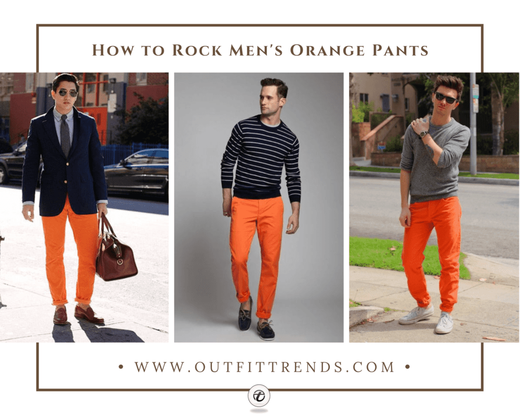 Men's Orange Pants Outfits-35 Best Ways to Wear Orange Pants