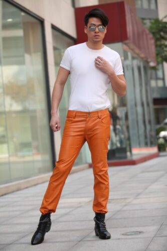 orange formal pants