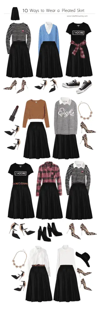 black skirt outfit casual