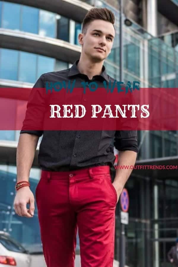 Date outfit with red pants and black shirt #foryou #mens #fashion