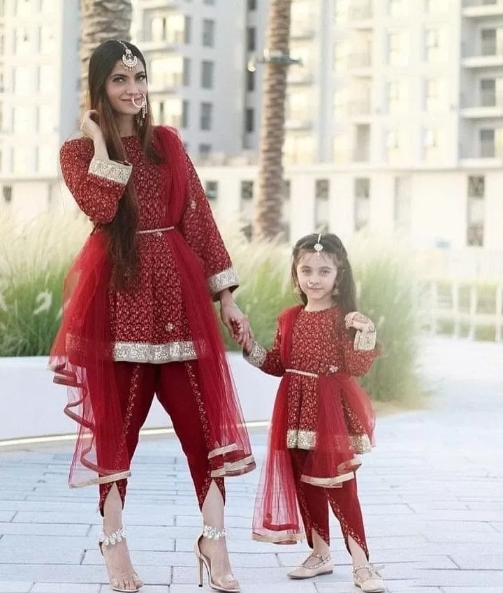 Pakistani Mother Daughter Matching Outfits