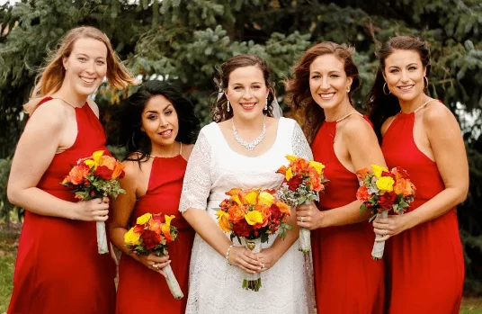 fall colours for bridesmaids