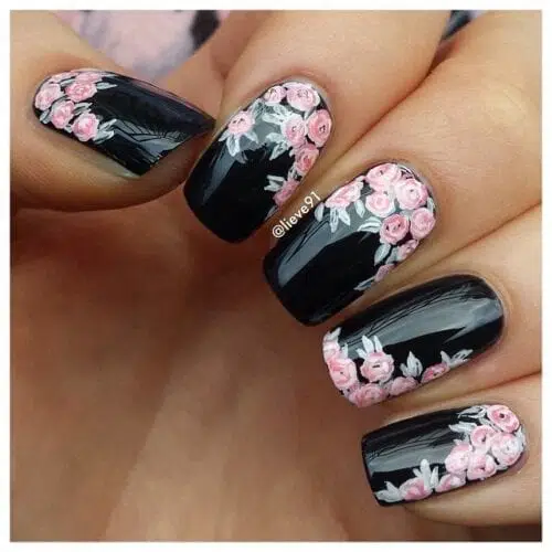 Black and Pink Nail Designs