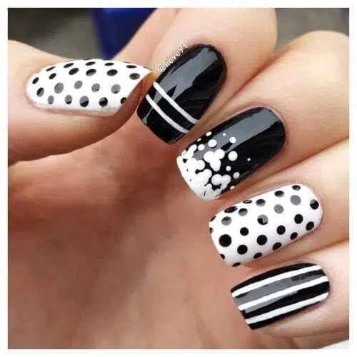 Black on White Nail Art