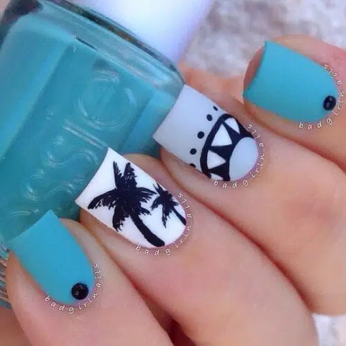 Blue Drama Nail Art