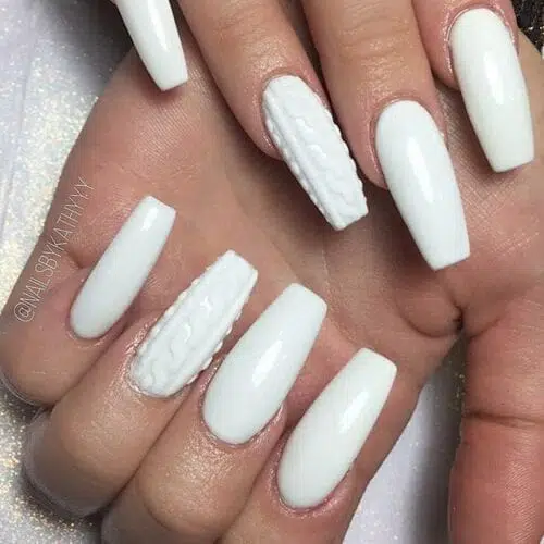 Nail Art with White Sweater