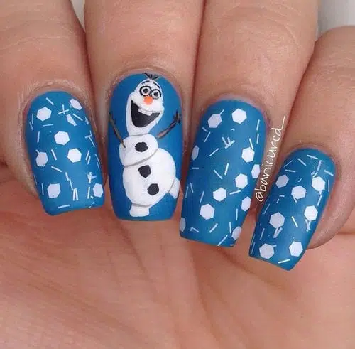 olaf themed nail ideas