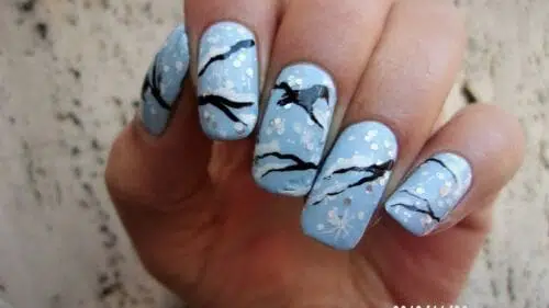 Snow Themed  Nail Art